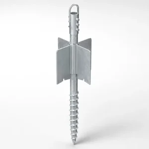 Hot-Dip Galvanized Steel Ground Screw Pile with Hex Drive Head and Flange for Solar Fence Foundation