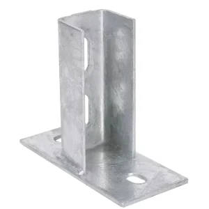 Hot-Dip Galvanized Steel Post Base Brackets for Solar Panel Mounting on Ground Concrete Pier and Rooftop Systems