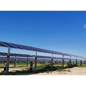 Hot Dip Galvanized Steel Solar Mount System Single Axis PV Sun Tracking System Mounting Structure With Intelligent Controller