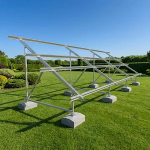 Hot Dip Galvanized Zn-Al-Mg Agrivoltaic Solar Ground Mount Structure with Ground Screw