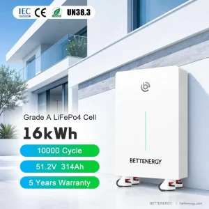 Hot Selling 16kWh 51.2V 314Ah IP65 Wall Mounted Split LiFePO4 10000 Cycles Pack for 16kW Off Grid Hybrid Grid Solar System