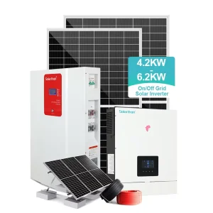 6200W Home Solar Power Station with MPPT Controller Lithium Ion Battery Monocrystalline Panels DC AC Output Solar Energy System