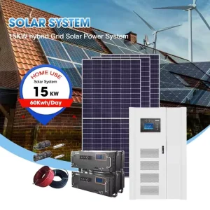 Hybrid Grid Solar System 15KW Complete Home Kit with LiFePO4 Battery and CE Certification