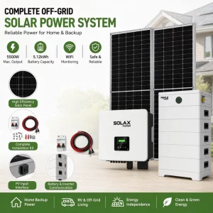 Hybrid Home Off Grid Energy System with TV and Lights for Air Conditioner Refrigerator House Appliance Setup
