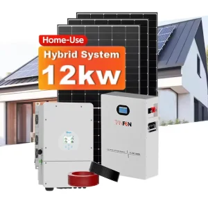 Hybrid Solar Home System 5000W/110V/220V Grid Monocrystalline Silicon Panels MPPT Lithium Ion Battery 25 Year Warranty