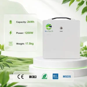 IEC/CE Certified 2kWh Indoor Home Battery Storage System, 2C Discharge Rate