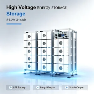 IP20 51.2V 314Ah HV LiFePO4 Stackable Storage Battery CAN Port Smart BMS Without Rack Frame Hybrid Solar Battery