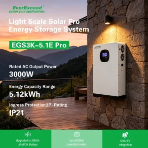 IP21 5.12kWh 3000W LiFePO4 Solar ProWall Mounted Energy Storage System off Grid for Home Energy Storage in Homes