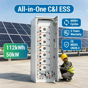 IP54 Outdoor C&I ESS 112kWh 215kWh LiFePO4 Battery Cabinet Energy Storage System for Commercial & Industrial Solar Storage