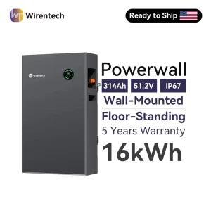 IP65 51.2V 314Ah 16kWh Lithium Home Battery For Home Microgrid Systems Wall Or Floor Mount 300A Maximum Current