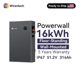 IP65 51.2V 314Ah Home Backup Battery For Outage Protection Wall Or Floor Design Can RS485 Communication