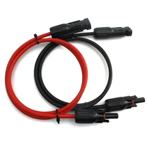 标准 IP67 防水 公母太阳能连接器 延长线 1*4.0mm2 红黑电缆