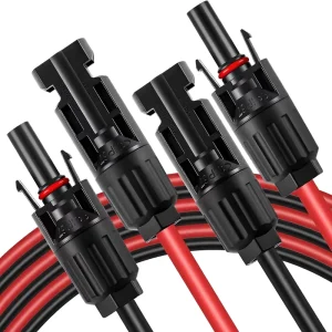 IP67防水 2芯 2.5mm 4mm 6mm 12AWG 光伏太阳能电缆 电源连接器电缆 公母插头