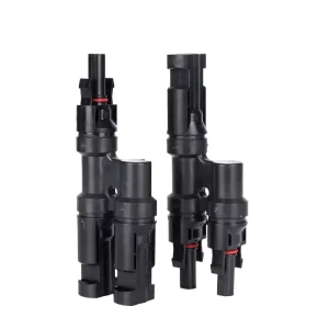 IP67 Waterproof 1000V 1 To 2 T Type Solar Panel Cable Branch Connector For Series Parallel Connection Solar Cable