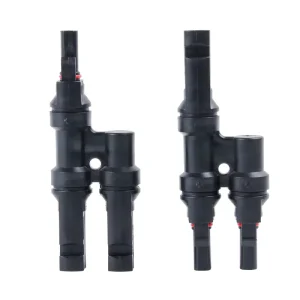 IP67 Waterproof 1000V 2 to 1 T Type Solar Panel Cable Branch Connector for Series Parallel Connection Solar Cable