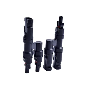 IP67防水光伏T型连接器50A/1000V太阳能电缆分支连接器公母头用于串联和并联4MM