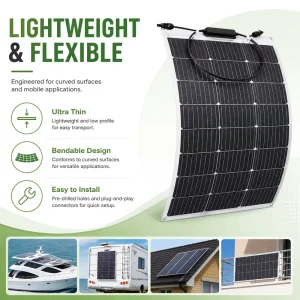 IP68 ETFE 50W Flexible Waterproof Solar Panel 18V 100W 200W for Outdoor Gear Manufacturer