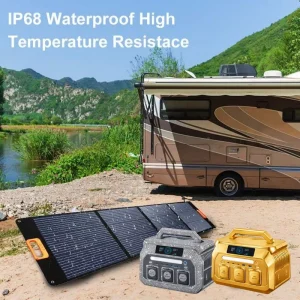 IP68 Foldable Flexible Monocrystalline Solar Panel Kit with 500W 650W 1000W LiFePO4 Portable Power Station for RV Camping