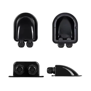 IP68 Waterproof ABS Junction Box Double Cable Entry Gland Box 2 Holes for RV Solar Panel Motorhomes Caravans Boats