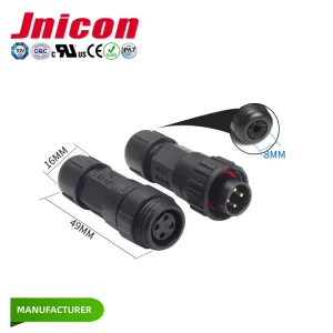 IP68电池连接器2 3 4针防水插头，用于太阳能电池板4-6mm2光伏dc太阳能电缆连接器