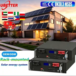 Indonesia EU Stock 48V 51.2V LiFePO4 100AH 200AH 30000AH 400AH Stackable 5KW 10KW 15KWH 20KWH Home Solar Energy Storage Battery