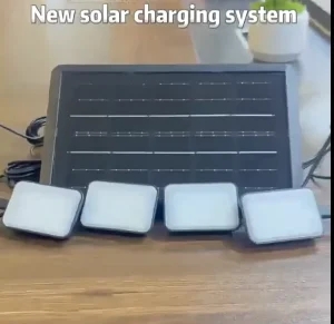 Indoor Mini Solar Home Lighting System 5V Rechargeable Lithium-Ion Monocrystalline Solar Energy Kit with 4 Bulbs
