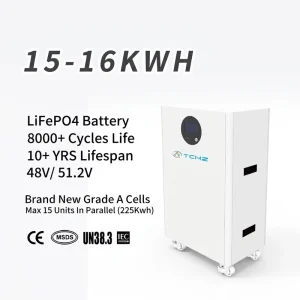 Indoor Outdoor IP65 16kWh 51.2V 314Ah LiFePO4 Stackable Hybrid Grid Smart BMS 200A IP65 CAN Home Energy Storage