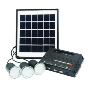 Indoor Solar Lighting System with 2 Bulbs and Lithium-Ion Battery