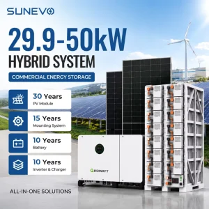Industrial 30kW 40kW 50kW Hybrid Solar Energy System Kit for Factory Power Station and Energy Management