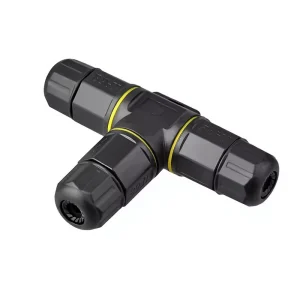 Industrial Grade Auto Power Outdoor Waterproof Solar Connector IP68 2P 3P T type 300V 30A Nylon Copper Contact Adapter