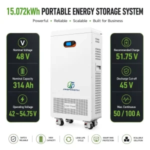 Intelligent LiFePO4 Battery 48V 314Ah 15.1kWh Built in BMS & LCD CAN RS485 6000+ Cycles Parallel Ready for Solar System