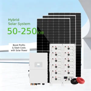 Inverter Generator 60kW 3 Phase Hybrid Complete Solar System Stackable 100kW Solar Battery Power Energy System on Grid
