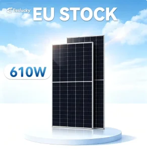 JA Solar 610W High Efficiency Monocrystalline PV Module Durable Bifacial Solar Panel for On-Grid Off-Grid Solar Power System