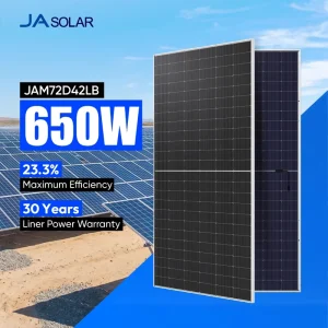JA Solar Tier 1 650w 700w 740w N Type Bifacial Solar Panels with 30 Years Warranty for Utility Solar Use