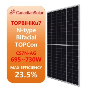 Jinko JA Trina Risen Canadian TOPCON N Type Bifacial Double Glass Monocrystalline 690W 700W 710W 720W Photovoltaic Solar Panels
