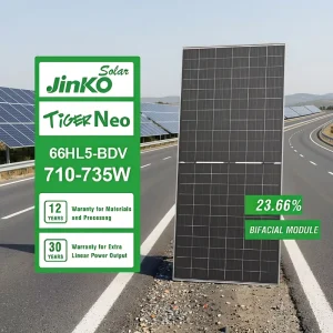 Jinko JKM66HL5-BDV 710-735W N Type Solar Panels 710 w 715w 720 w 725w 730w 735w Topcon Bifacial Monocrystalline Solar Panel