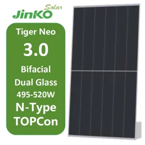 Jinko Neo Tiger 3.0 Commercial N Type Topcon Double Glass Bifacial Monocrystalline 495W 500W 505W 510W 515W 520W Solar Panels