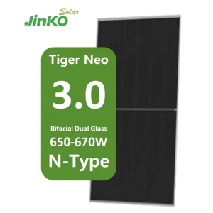 Jinko Tiger Neo 3.0 66QL6 BDV 650 670W Solar Panel 650 655 660 665 670 Watt Jinko N Type Bifacial PV Module for Power Plant