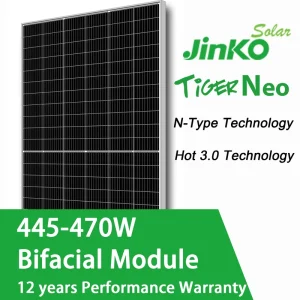 Jinko Tiger Neo 445W 450W 455W 460W 465W 470W N-type Bifacial Solar Panel PV Module