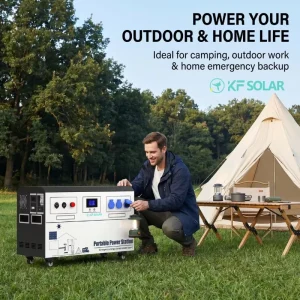 KF Solar 5KW Portable Station MPPT Controller Home Energy Storage Inverter Pure Sine Wave Flashlight Solar Panel