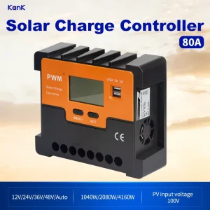 LCD Display Solar Panel PWM Charger Controller 12V/24V/48V/Auto Solar Charge Controller 80A