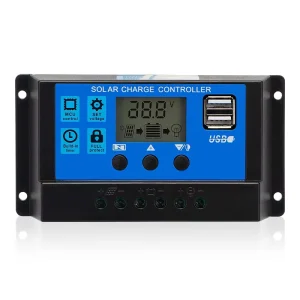 LCD Screen Dual USB PV Solar Charge Controller 12/24 Volt 10A/20A/30A Micro Mini PWM