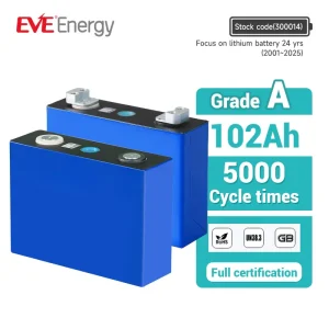 LF100LA 100Ah 3.2V LiFePO4 Battery for Home Energy Storage, 5000 Cycles, CE