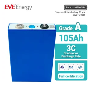 LF105 3.2V 105Ah LiFePO4 Prismatic Battery Cell With QR Code For Solar RV EV 12V 24V 48V Systems