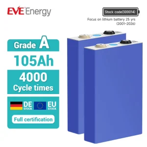 LF105 3.2V 105Ah LiFePO4 Prismatic Battery Cell for Solar, RV, EV, DIY 12V/24V/48V Packs