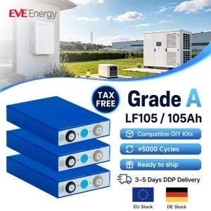 LF105 3.2V 105Ah Prismatic LiFePO4 Lithium-Ion Battery Cell for Home Energy Storage