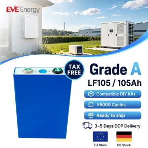 LF105 LFP LiFePO4 Battery Cell for Solar Systems, 3.2V 100Ah/105Ah, 5000 Cycles