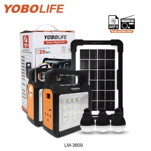 LM 3609 Solar Power Light System, 3.2V DC Output, Solar Home Lighting System with MP3 FM Radio