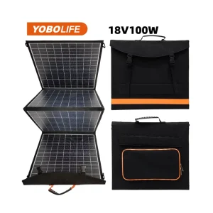 LM-4100 Foldable Flexible Monocrystalline Portable Solar Panel Charger, 100W, for Outdoor and Home Use