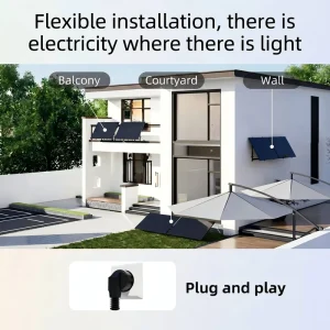 LOXENY JJF ESK800 Pro 800W Balcony Solar Power Kit Monocrystalline 450W*2 Panel Micro Inverter IP67 Pre Assembled Foldable Frame
